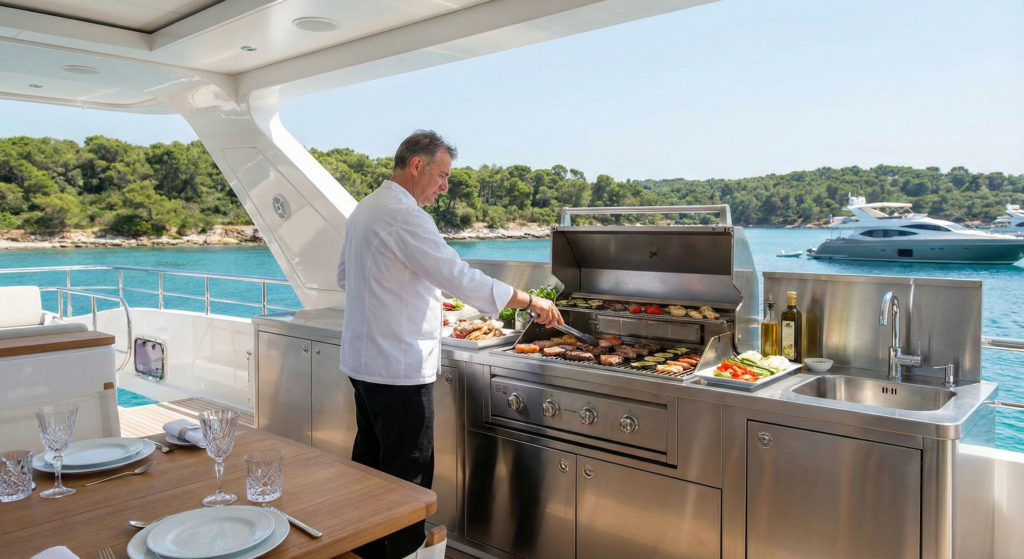 Onboard chef and drinks on request