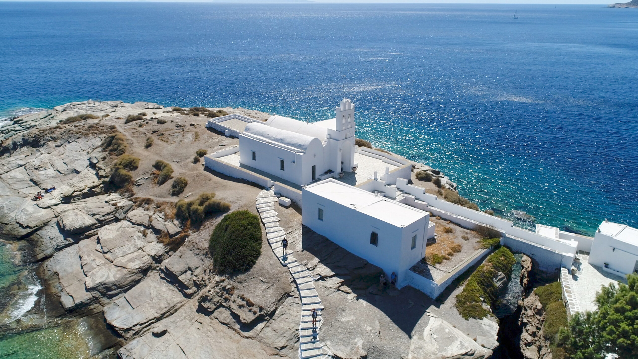 Chrisopigi Monastery in Faros on the island of Sifnos in the cyclades in Greece