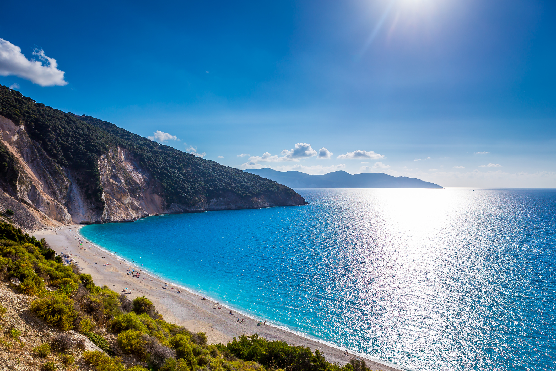 Scenic view of Myrtos beach , Kefalonia