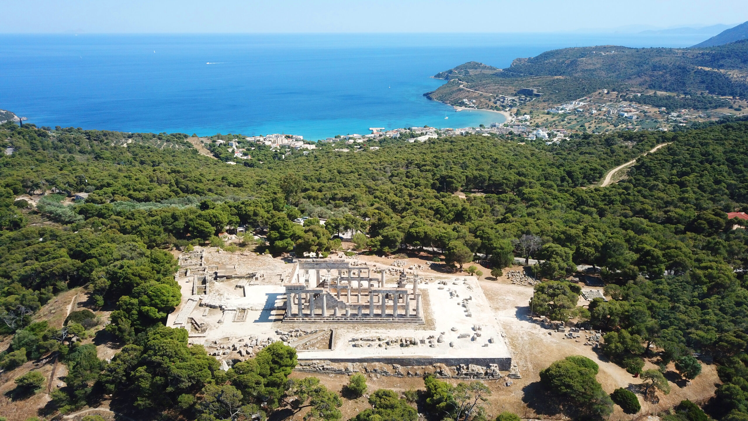 Aerial,Drone,Bird's,Eye,Photo,Of,Iconic,Temple,Of,Aphaia