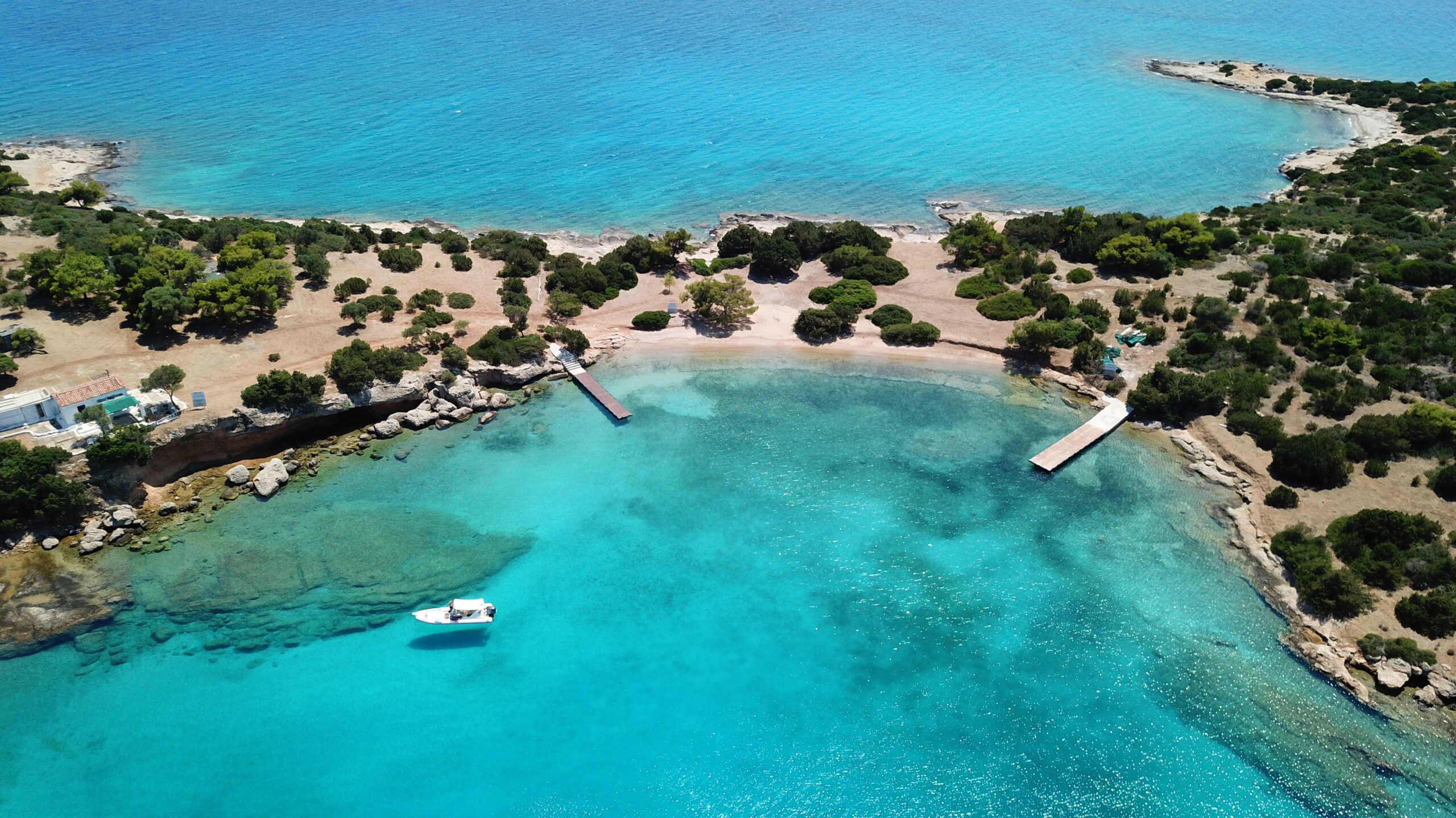 Aerial,Drone,Bird's,Eye,View,Of,Paradise,Hinitsa,Bay,In