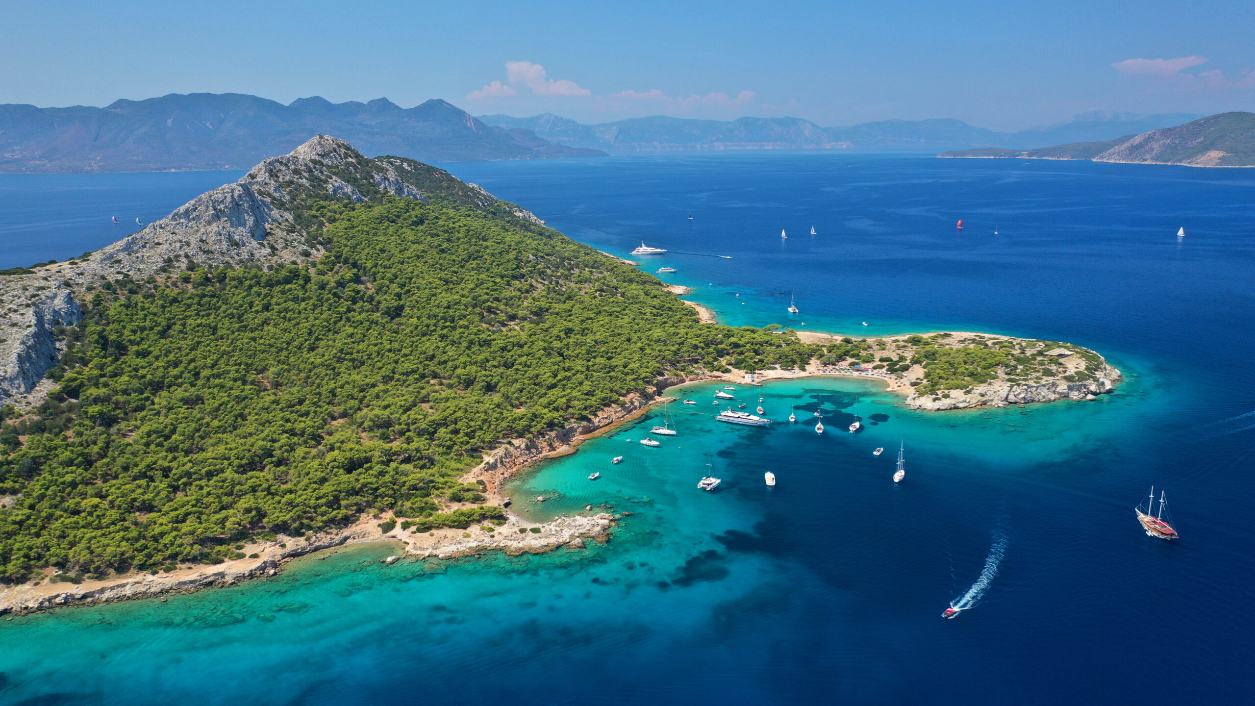 Aerial,Drone,Photo,Of,Secluded,Paradise,Bay,And,Small,Island