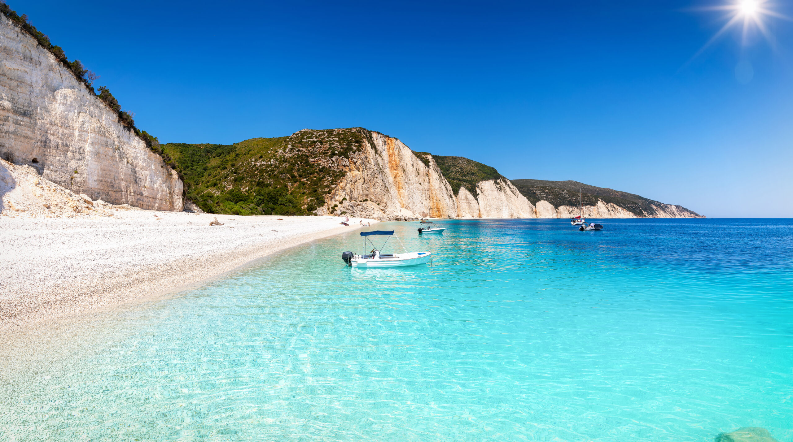 Panoramic,View,Of,The,Beautiful,Fteri,Beach,On,The,Island