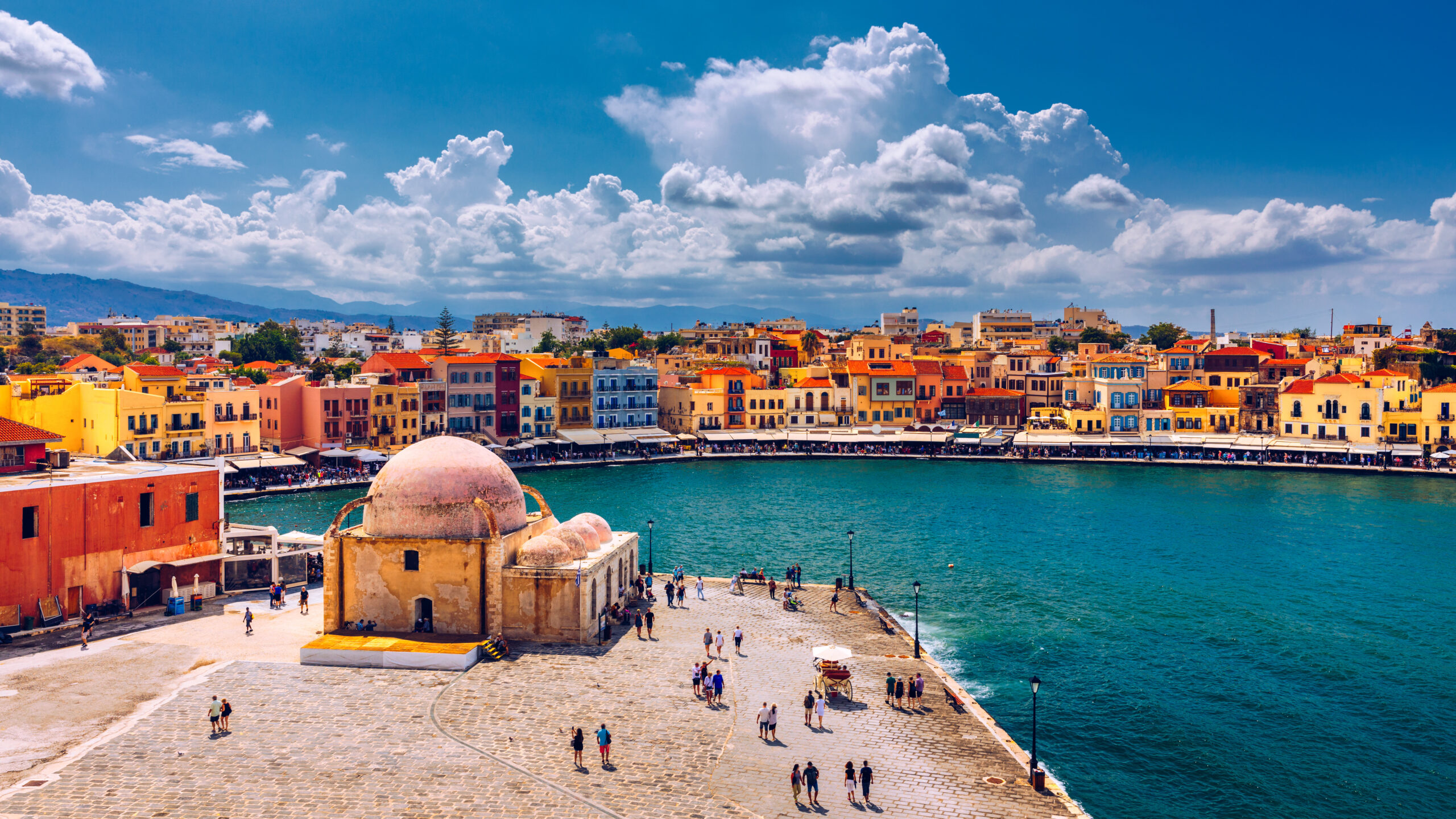 Mosque,In,The,Old,Venetian,Harbor,Of,Chania,Town,On
