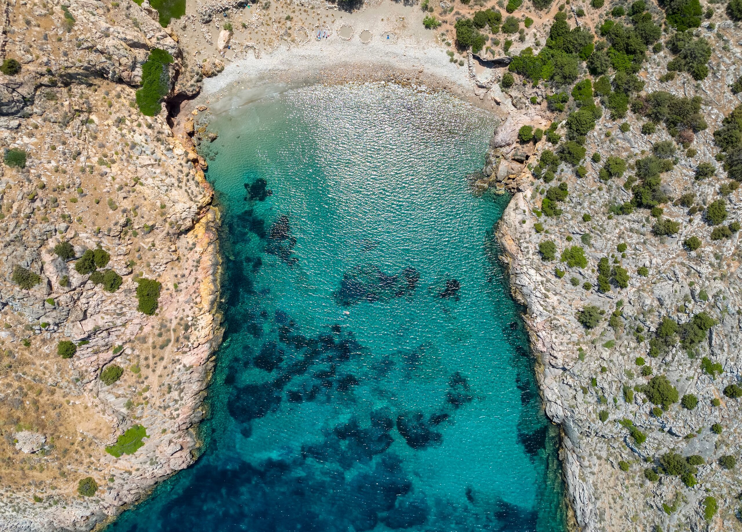 Aerial,Top,View,Of,The,Small,Beach,Of,Armeas,Next