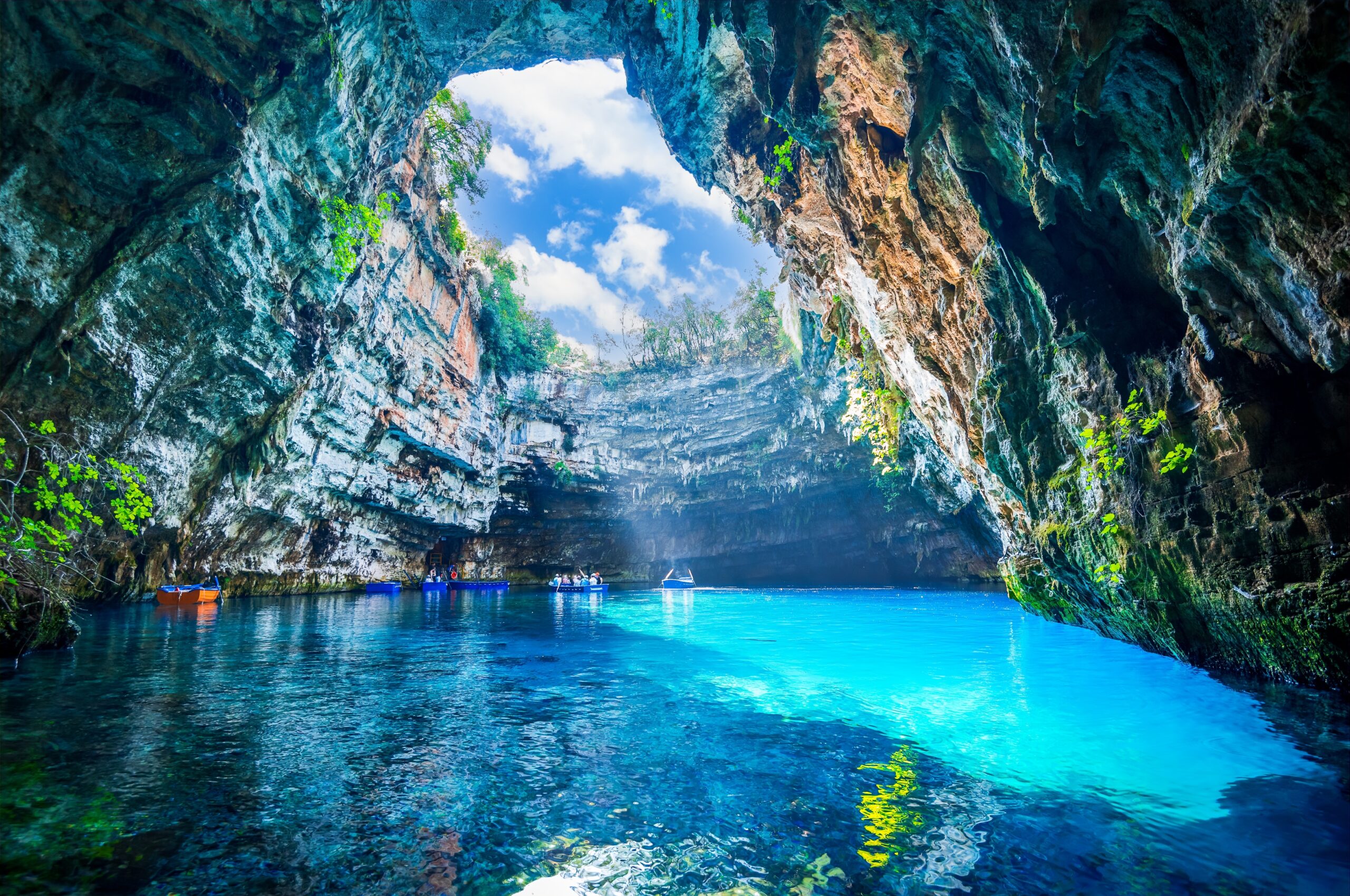 Melissani,Cave,,Kefalonia,,Greece.,In,Greek,Mythology,,Melisani,Was,The