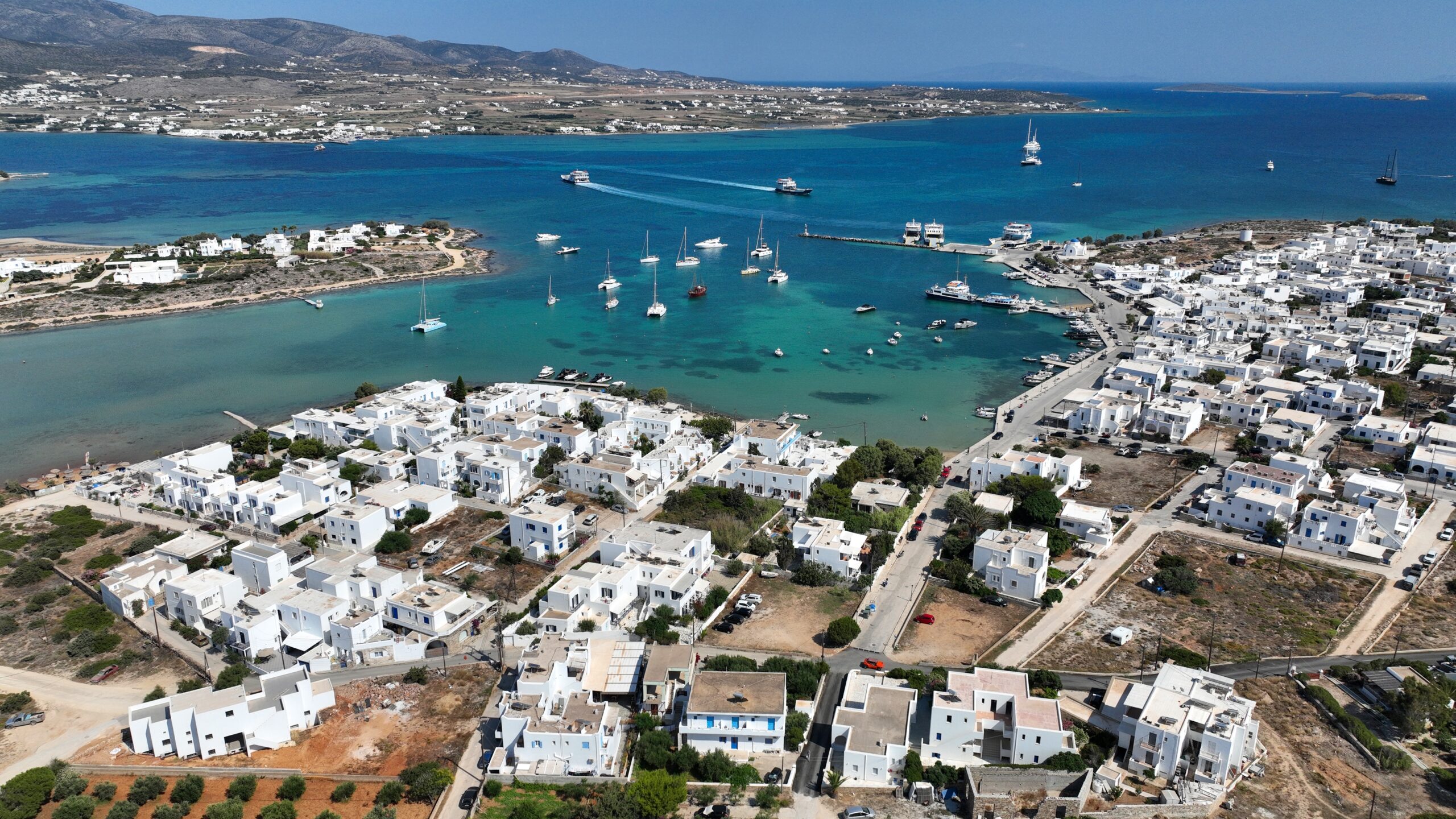 Aerial,Drone,Photo,Of,Famous,Picturesque,Port,And,Main,Village