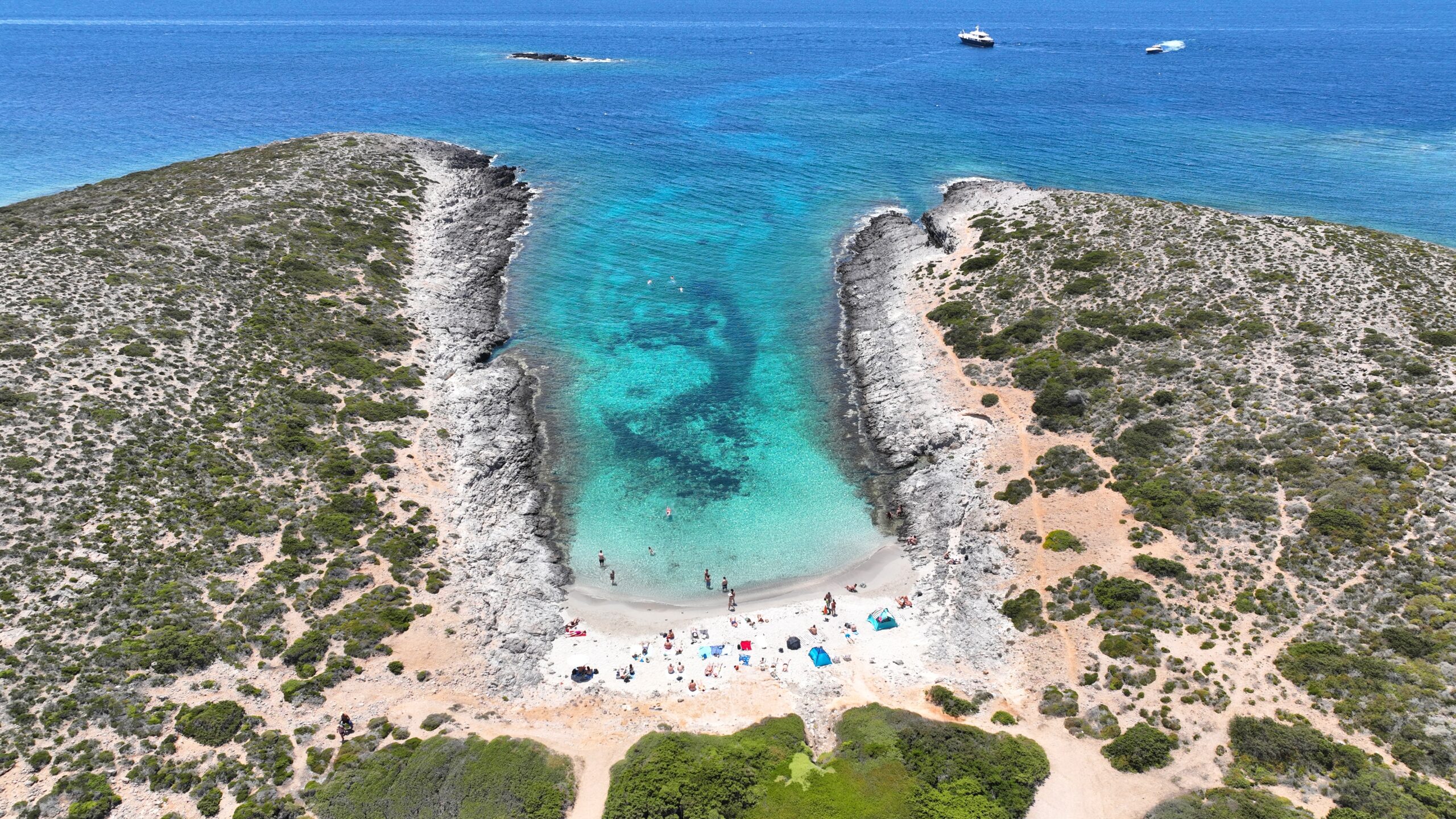 Aerial,Drone,Photo,Of,Secluded,Northern,Paradise,Beach,Of,Faneromeni